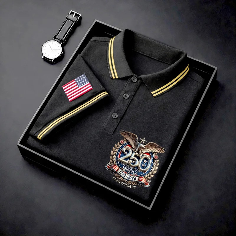 US 250th Anniversary Eagle Polo Shirt 1776 2026 Patriotic USA Flag Shirt Independence Day Gift US 250th Anniversary Eagle Polo Shirt 1776 2026 Patriotic USA Flag Shirt Independence Day Gift - Image 1