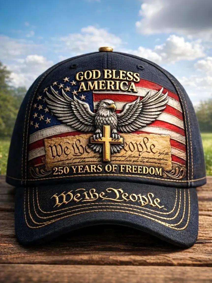 US 250th Anniversary Hat Bald Eagle We The People Cap Patriotic Gift for Husband