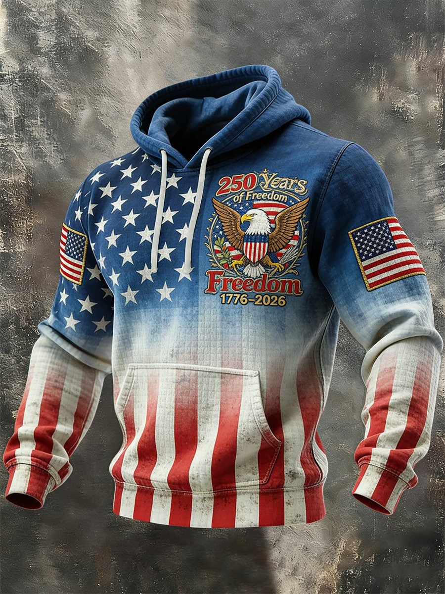 US 250th Anniversary Hoodie Bald Eagle Design 250 Years of Freedom Gift for Patriots