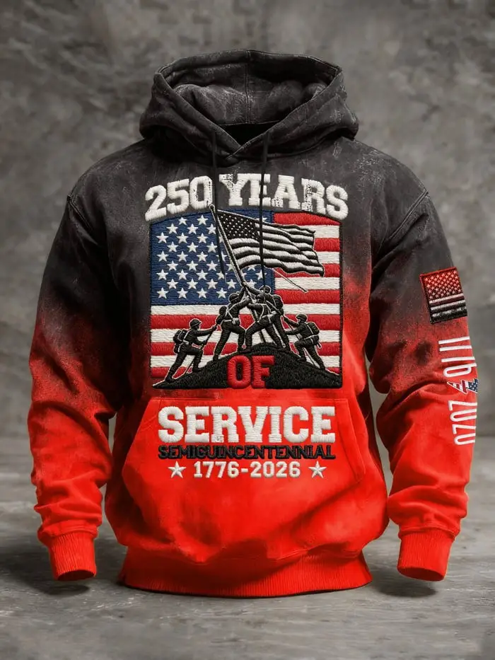 US 250th Anniversary Merch Hoodie 250 Years of Service Semiquincentennial Gift Mens