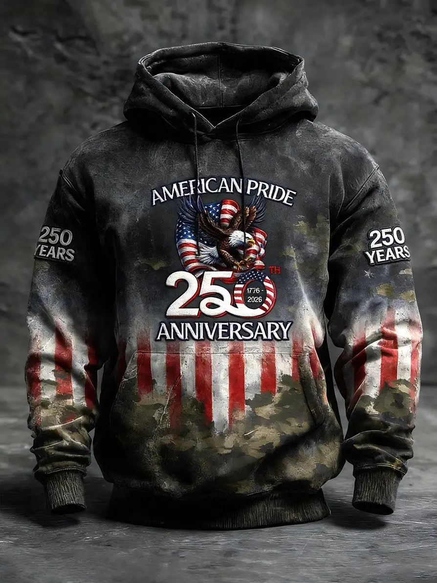 US 250th Anniversary Merch Hoodie American Pride Apparel Veterans Gift