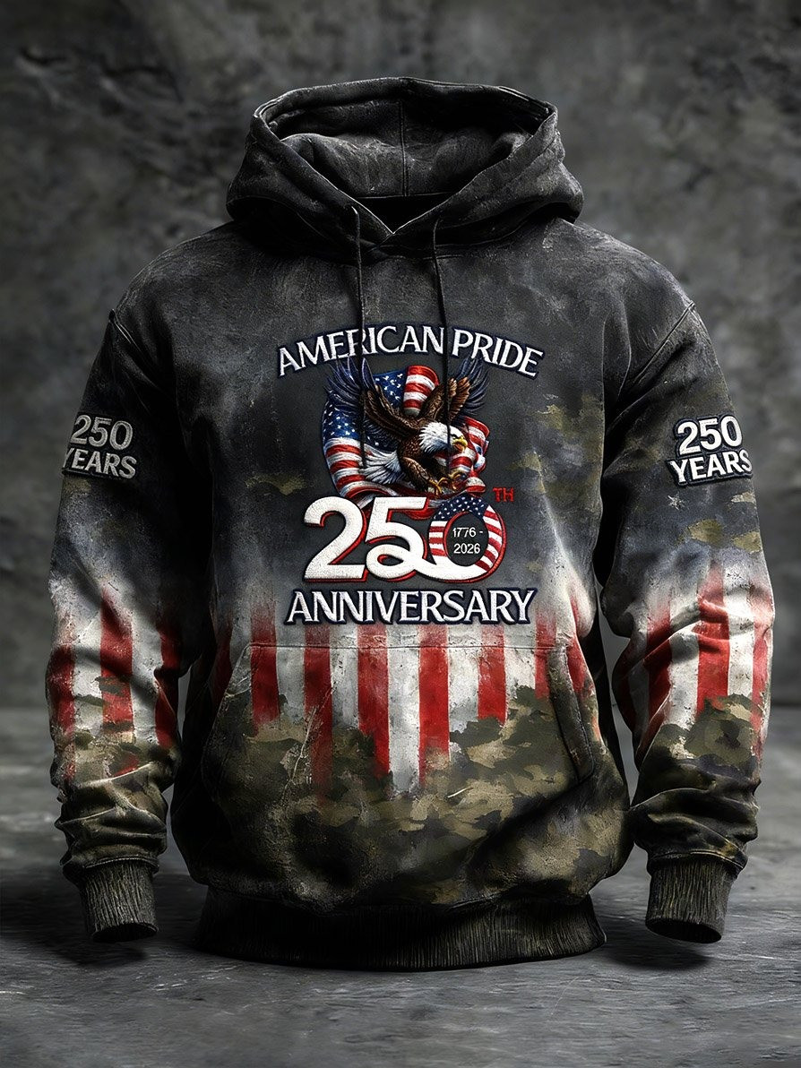 US 250th Anniversary Merch Hoodie American Pride Apparel Veterans Gift