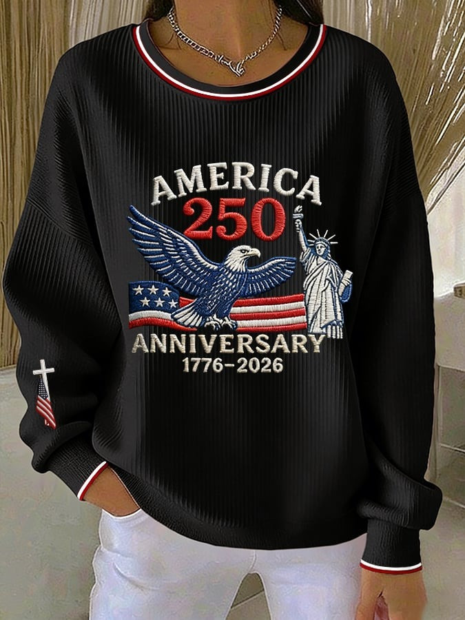 US 250th Anniversary Merch Sweatshirt Celebrating America Clothes 4th July Gift for Mom US 250th Anniversary Merch Sweatshirt Celebrating America Clothes 4th July Gift for Mom - Image 1