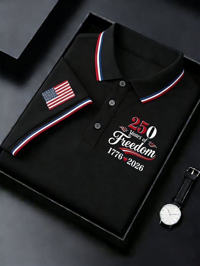 US 250th Anniversary Polo Shirt 250 Years of Freedom Polo Mens Gift for Dad