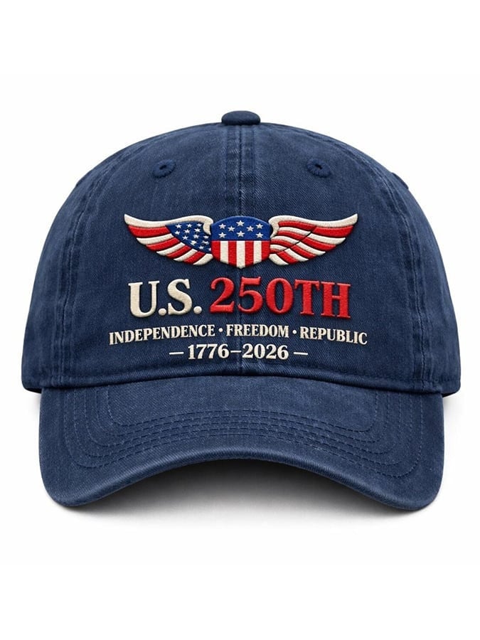 US 250th Anniversary Wings Hat Independence Freedom Republic 1776 2026 Cap Best Patriotic Gifts