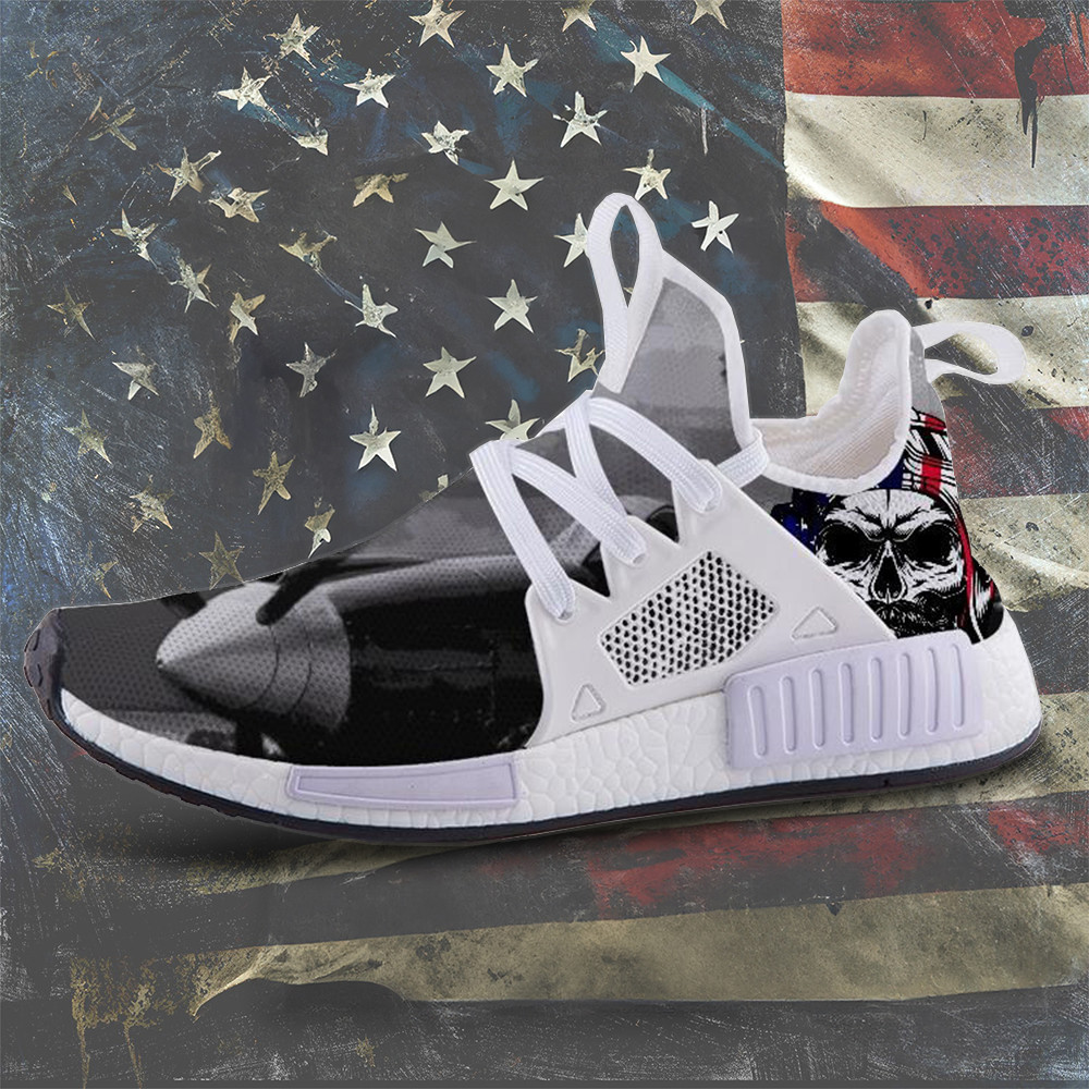 US Air Force American Skull Shoes Proud USAF Military Sneakers Patriotic Merchandise