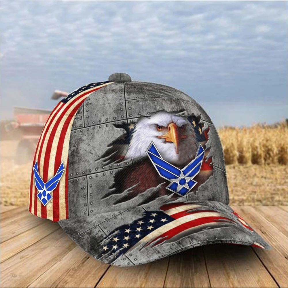 US Air Force Eagle American Flag Hat Logo Patriotic USAF Air Force Ball Cap Merch Gift US Air Force Eagle American Flag Hat Logo Patriotic USAF Air Force Ball Cap Merch Gift - Image 1