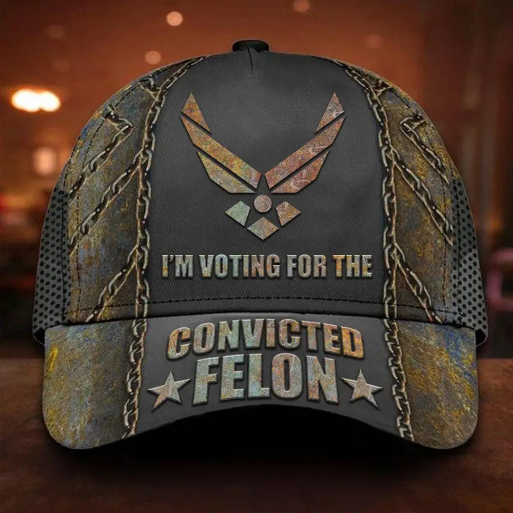 US Air Force I'm Voting For The Convicted Felon Texas Flag Hat -WearandDecor