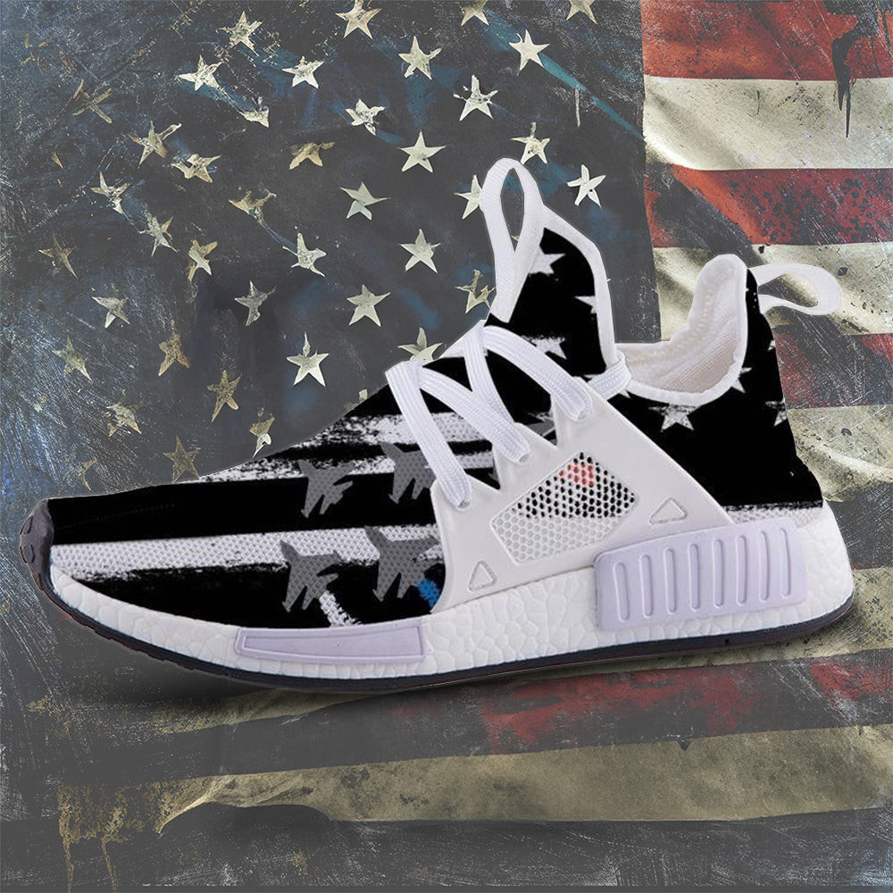 US Air Force Shoes Vintage American Flag USAF Sneakers Patriot Merch Gifts For Air Force -WearandDecor
