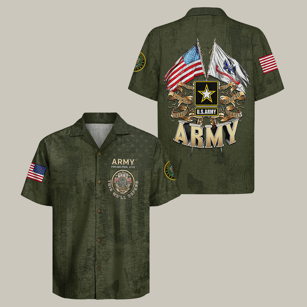 US Army 250th Years Of Service Hawaiian Shirt Patriotic Military Shirt Gift For Men