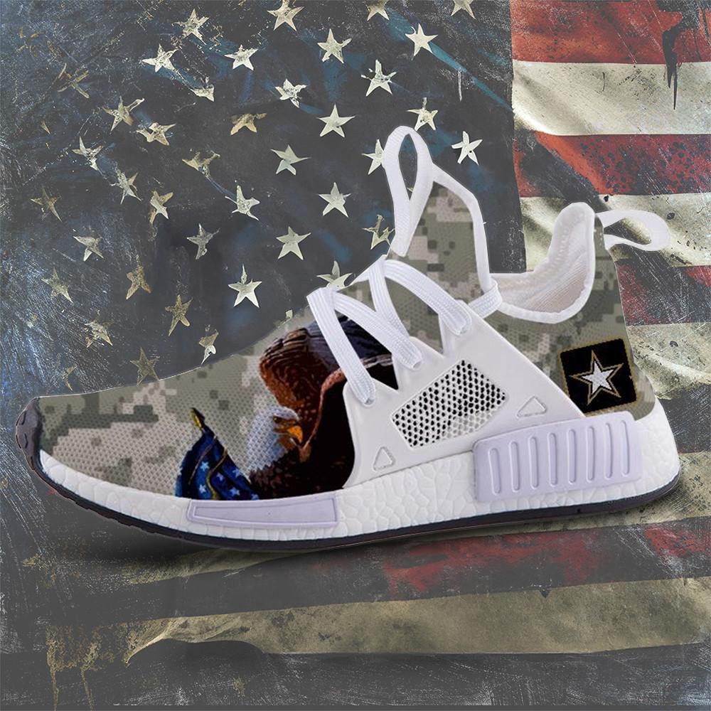 US Army Camo Shoes Patriotic Eagle Pride Military Sneakers Gifts For Army