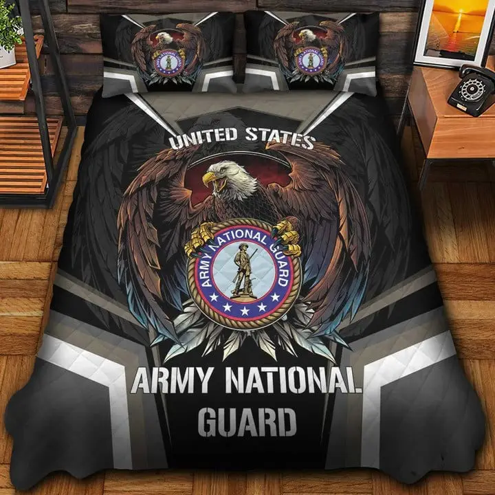 US Army National Guard Veteran Quilted Bedding Set Duvet Cover Bedspread Bedroom Decor Gifts US Army National Guard Veteran Quilted Bedding Set Duvet Cover Bedspread Bedroom Decor Gifts - Image 1