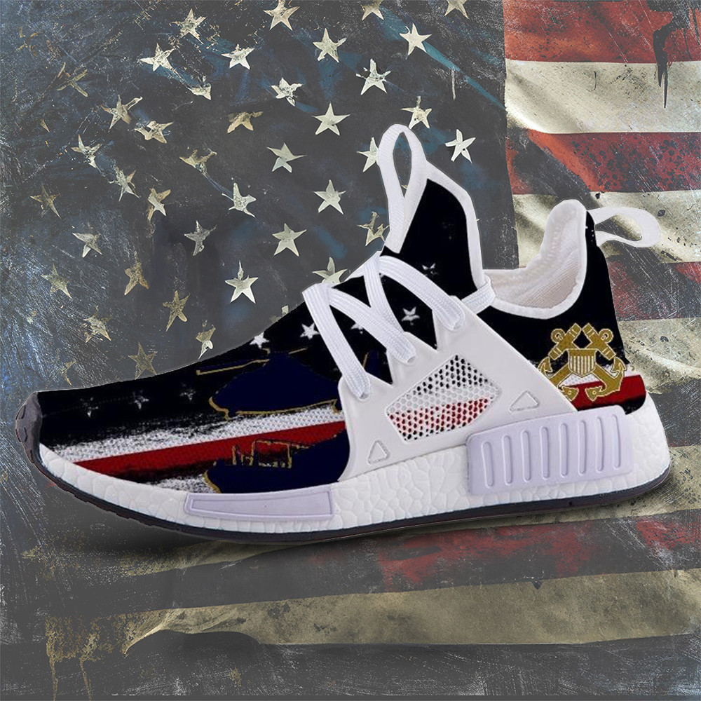US Coast Guard American Flag Shoes Patriotic Merchandise Proud USCG Sneakers