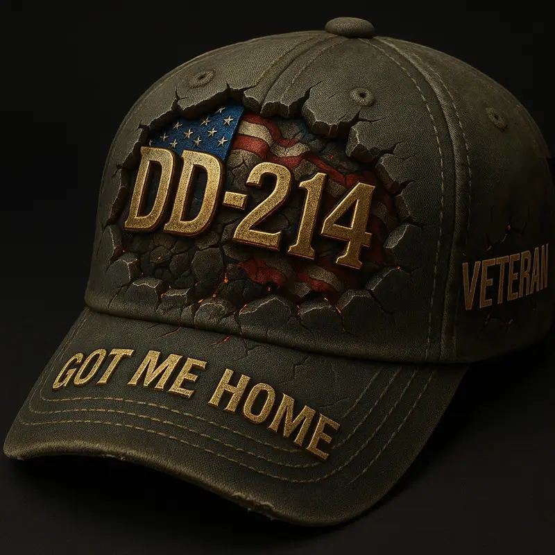 US DD 214 Veteran Hat Got Me Home America Flag Veteran Cap Presents For Patriots