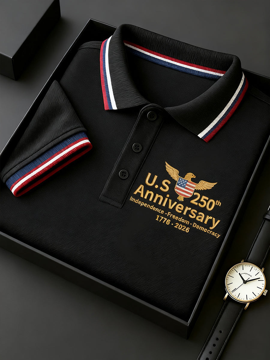 US Eagle 250th Anniversary Polo Shirt Patriotic American Independence Day Clothing Gifts US Eagle 250th Anniversary Polo Shirt Patriotic American Independence Day Clothing Gifts - Image 1