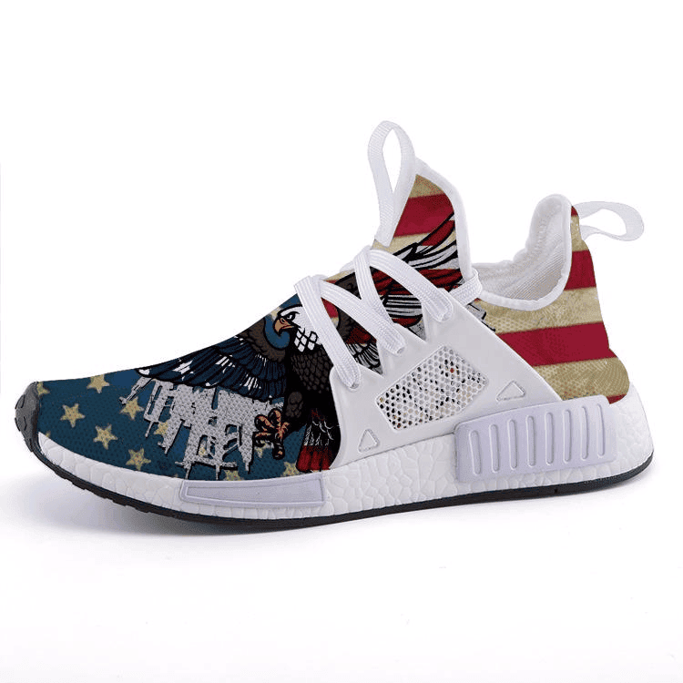 US Eagle American Flag Shoes Old Vintage 2nd Amendment Patriotic Sneakers Gifts For Gun Lovers -WearandDecor