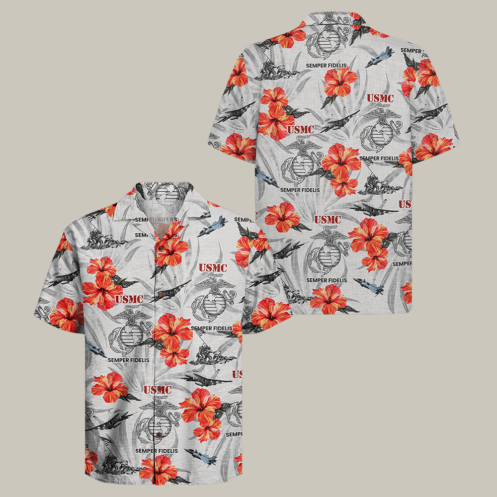 US Marine Corps 250th Anniversary Hawaiian Shirt Marine Corps Clothes Present For Veterans US Marine Corps 250th Anniversary Hawaiian Shirt Marine Corps Clothes Present For Veterans - Image 1