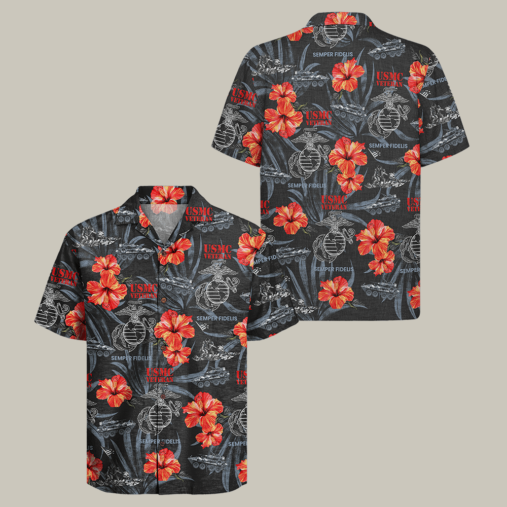 US Marine Corps 250th Years Of Service Hawaiian Shirt Semper Fi Shirt Marines Veteran Present US Marine Corps 250th Years Of Service Hawaiian Shirt Semper Fi Shirt Marines Veteran Present - Image 1