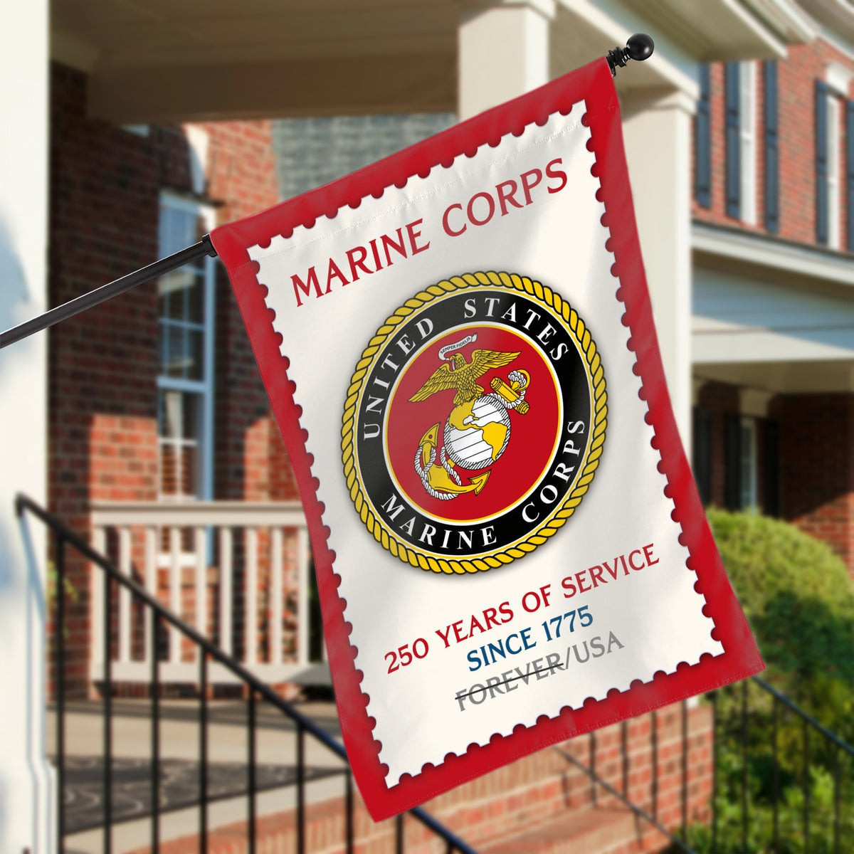US Marine Corps Veteran Flag 250 Years Of Service Since 1775 Outdoor Decor Gift Ideas
