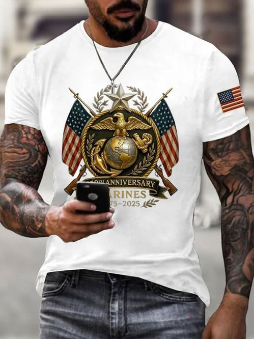 US Marines 250th Anniversary Veteran T-Shirt Freedom Celebrating Tee USMC Inspired Gifts US Marines 250th Anniversary Veteran T-Shirt Freedom Celebrating Tee USMC Inspired Gifts - Image 1