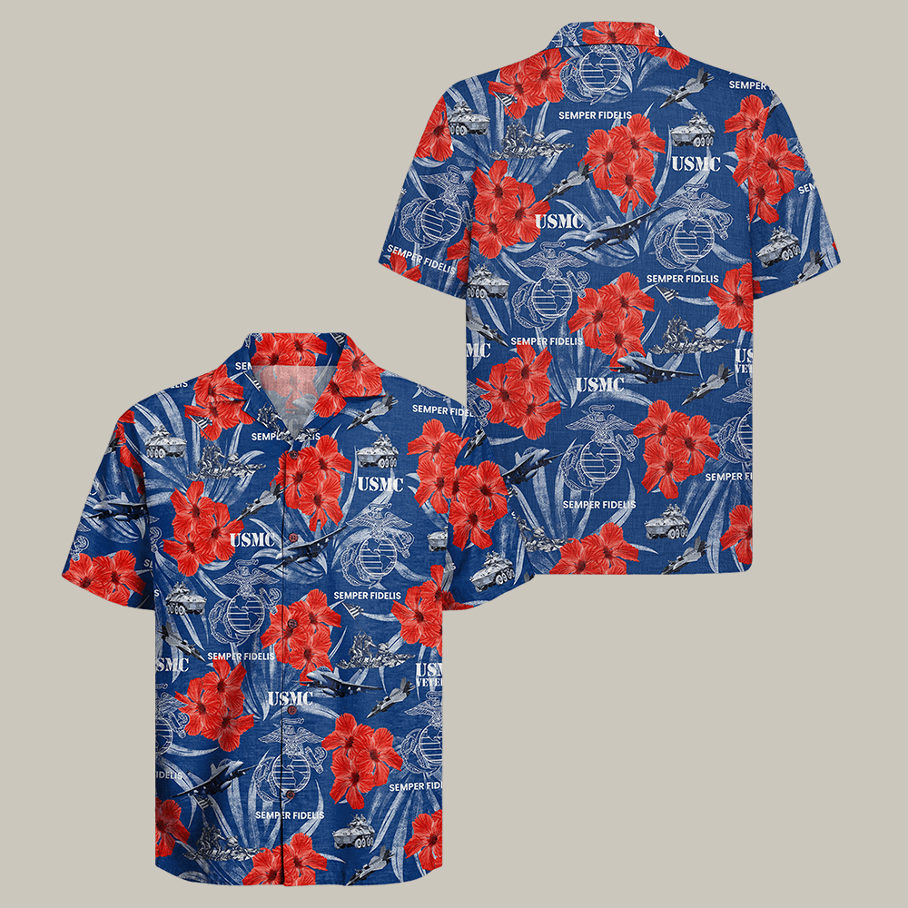 US Marines 250th Years Of Service Hawaiian Shirt Marine Corps Clothes USMC Gift Idea
