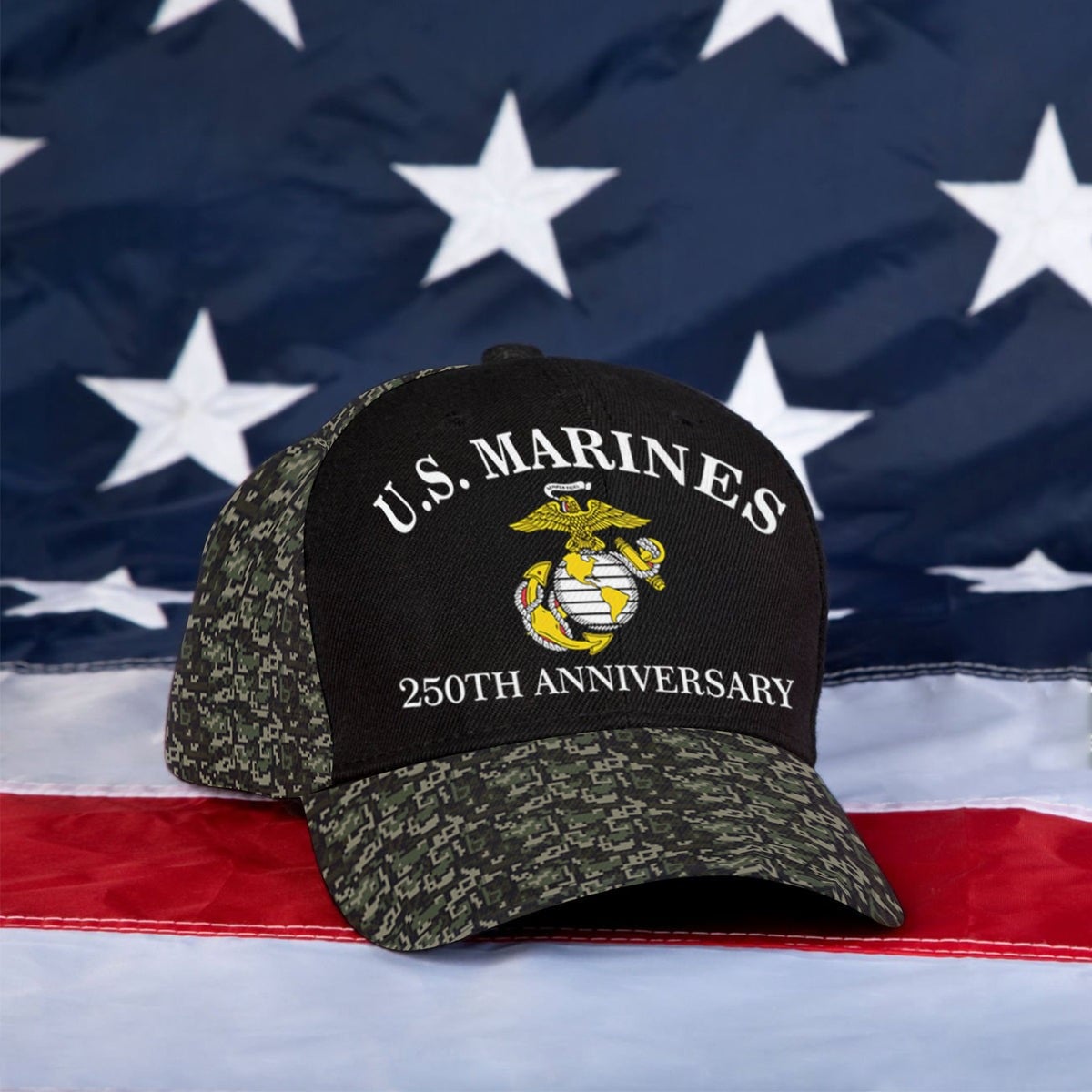 US Marines Veteran Hat 250th Anniversary Proud Veteran Cap Gifts For Him US Marines Veteran Hat 250th Anniversary Proud Veteran Cap Gifts For Him - Image 1