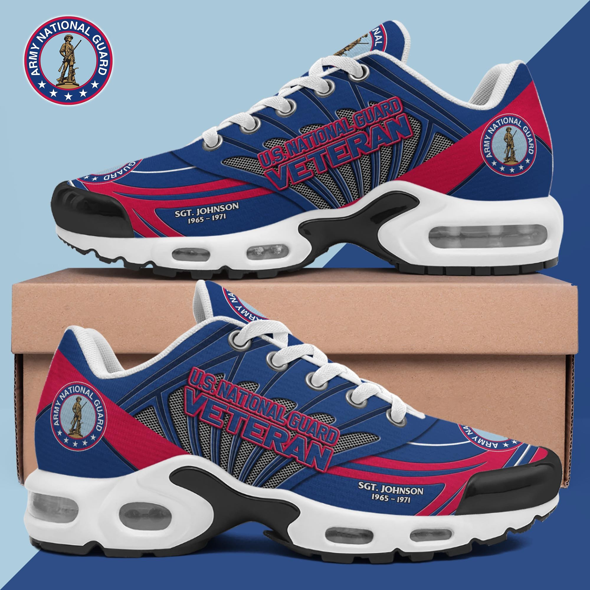 Us National Guard Shoes Custom Name And Year, Military Shoes, Military Gifts Ph406