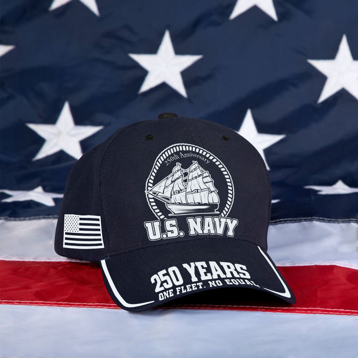 US Navy 250 Years Anniversary One Fleet No Equal Proud Veteran Cap Gift Ideas