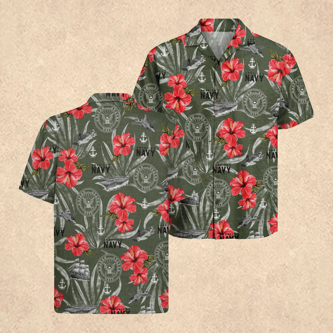 US Navy 250 Years of Service Hawaiian Shirt Father's Day Gift for Dad