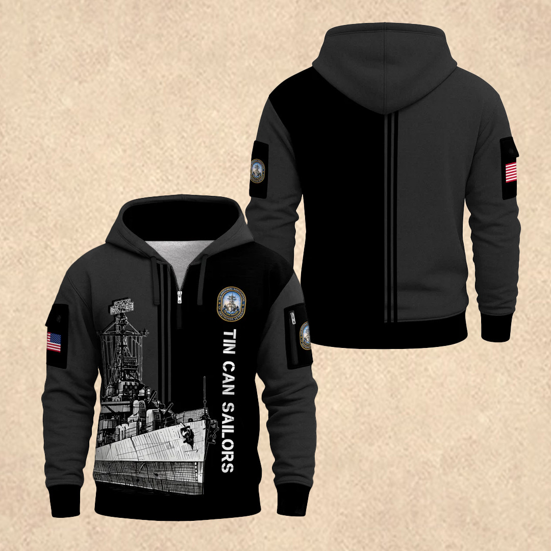 US NAVY 250th All-Over Quarter Zip Hoodie Veteran Day Merch Gift for Friend
