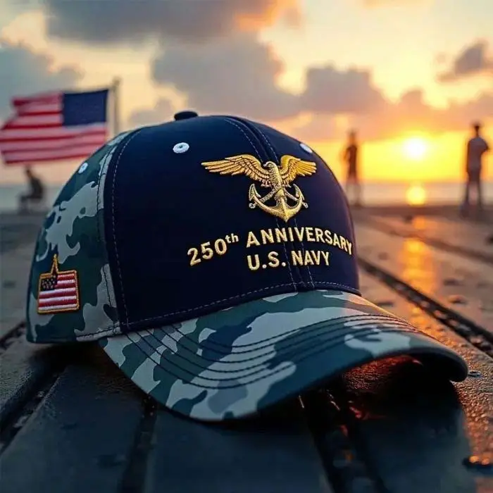 US Navy 250Th Anniversary Camo Hat Military Veteran Cap US Navy Memorial Gift US Navy 250Th Anniversary Camo Hat Military Veteran Cap US Navy Memorial Gift - Image 1