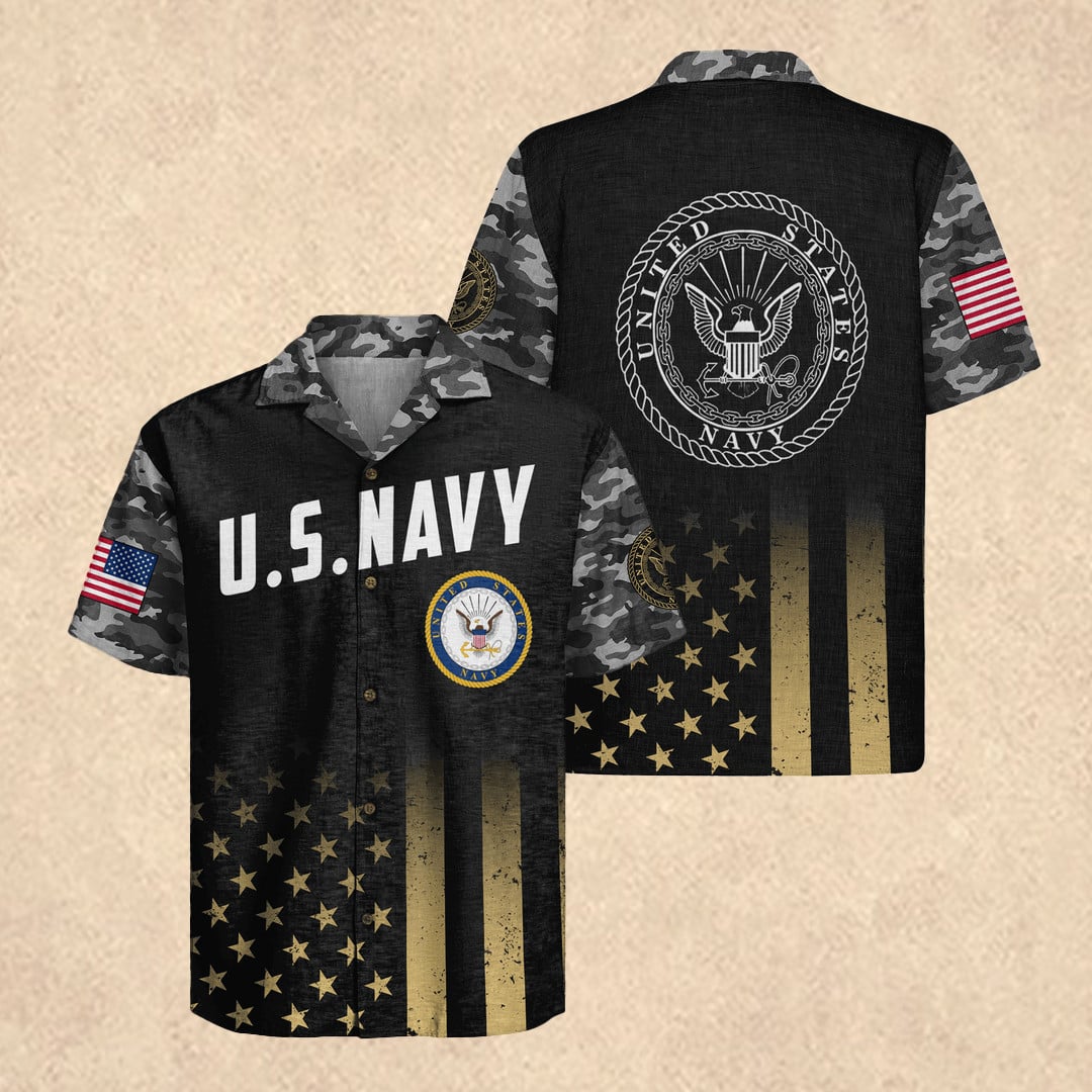 US Navy 250th Anniversary Hawaiian Shirt Father's Day Gift for Navy Veterans