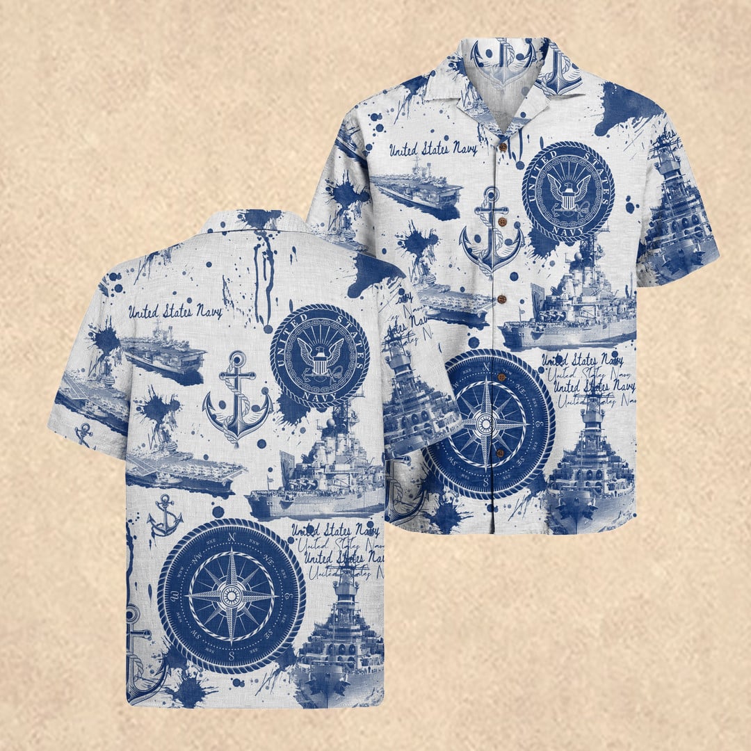 US Navy 250th Anniversary Hawaiian Shirt Fourth Of July Gear Father's Day Present