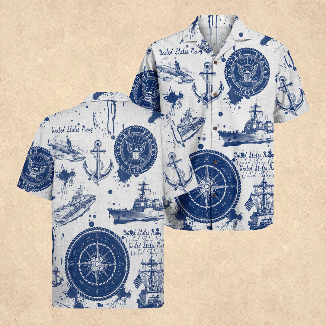 US Navy 250th Anniversary Hawaiian Shirt Memorial Day Gift for Navy Veterans