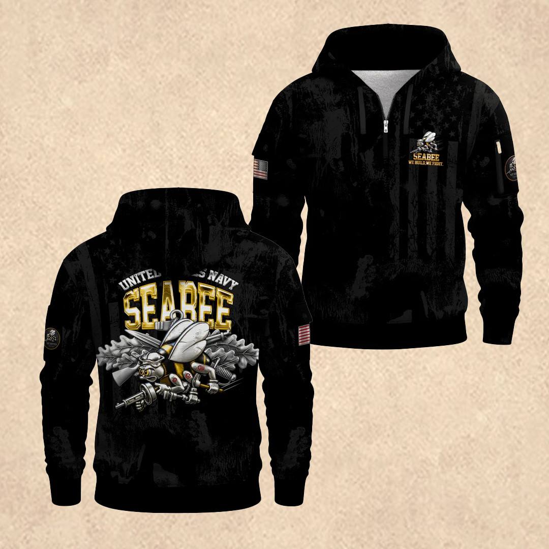 US NAVY 250th Anniversary Quarter Zip Hoodie Patriotic Merch Father's Day Gift Idea