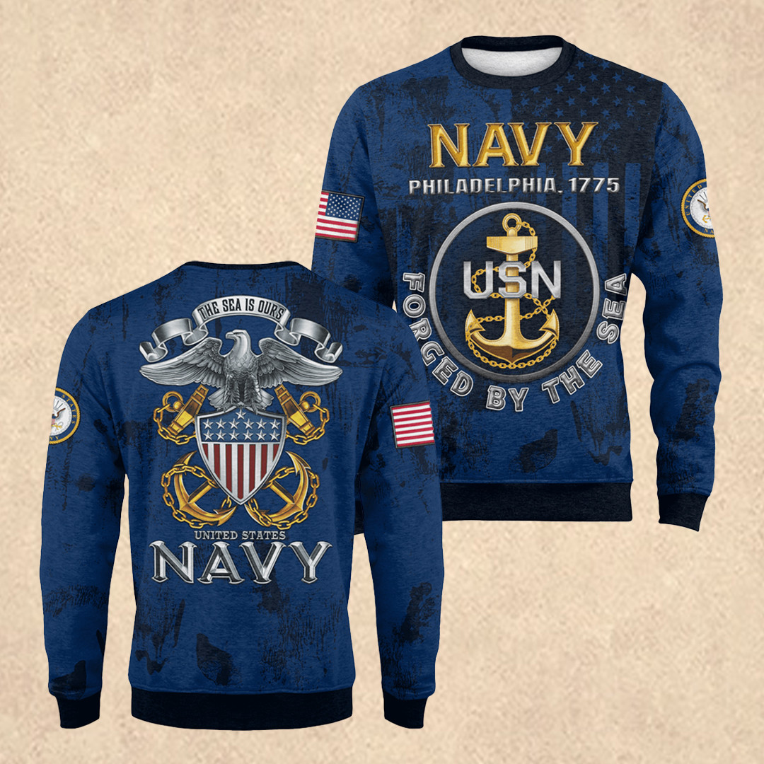 US NAVY 250th Fleece Sweatshirt Fourth of July Clothing Gift for Men