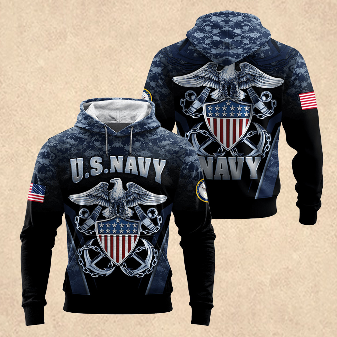 US NAVY 250th Years Of Service All-over Hoodie Fourth of July Clothing Gift For Him