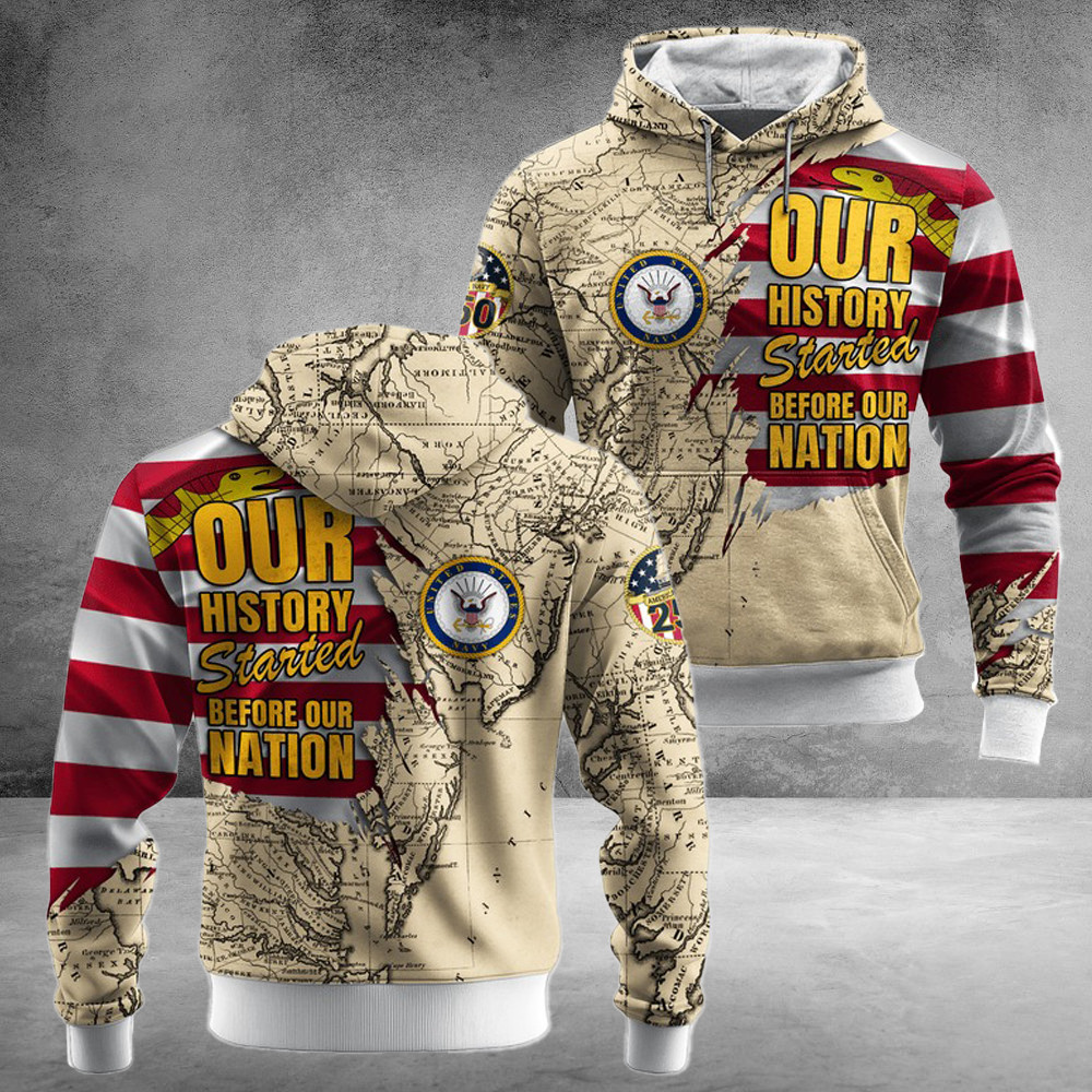 US Navy 250Th Years Of Service All-Over Hoodie History Started Gift For Veteran US Navy 250Th Years Of Service All-Over Hoodie History Started Gift For Veteran - Image 1