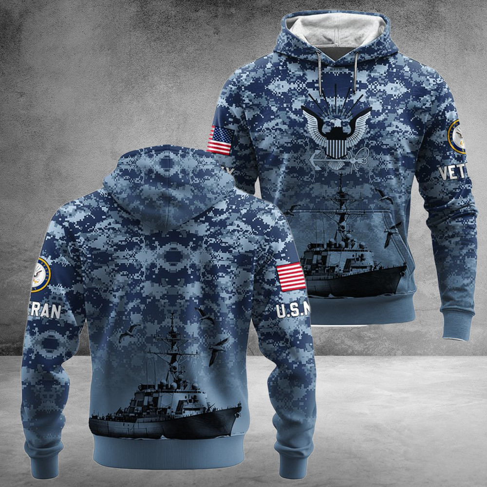 US Navy 250Th Years Of Service All-Over Hoodie Independence Day Gift For Veteran