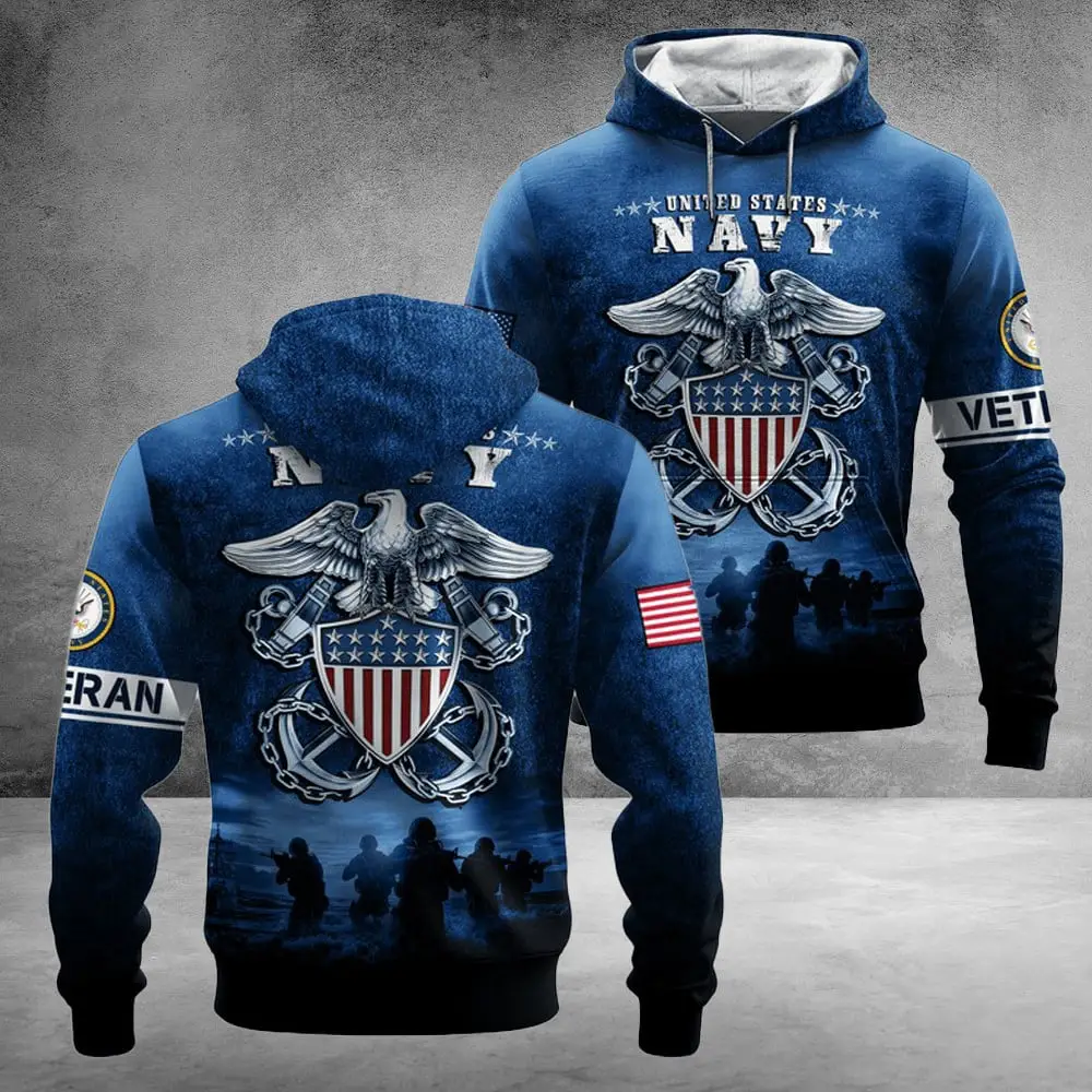 US Navy 250Th Years Of Service All-Over Hoodie United States Best Gifts For Veteran