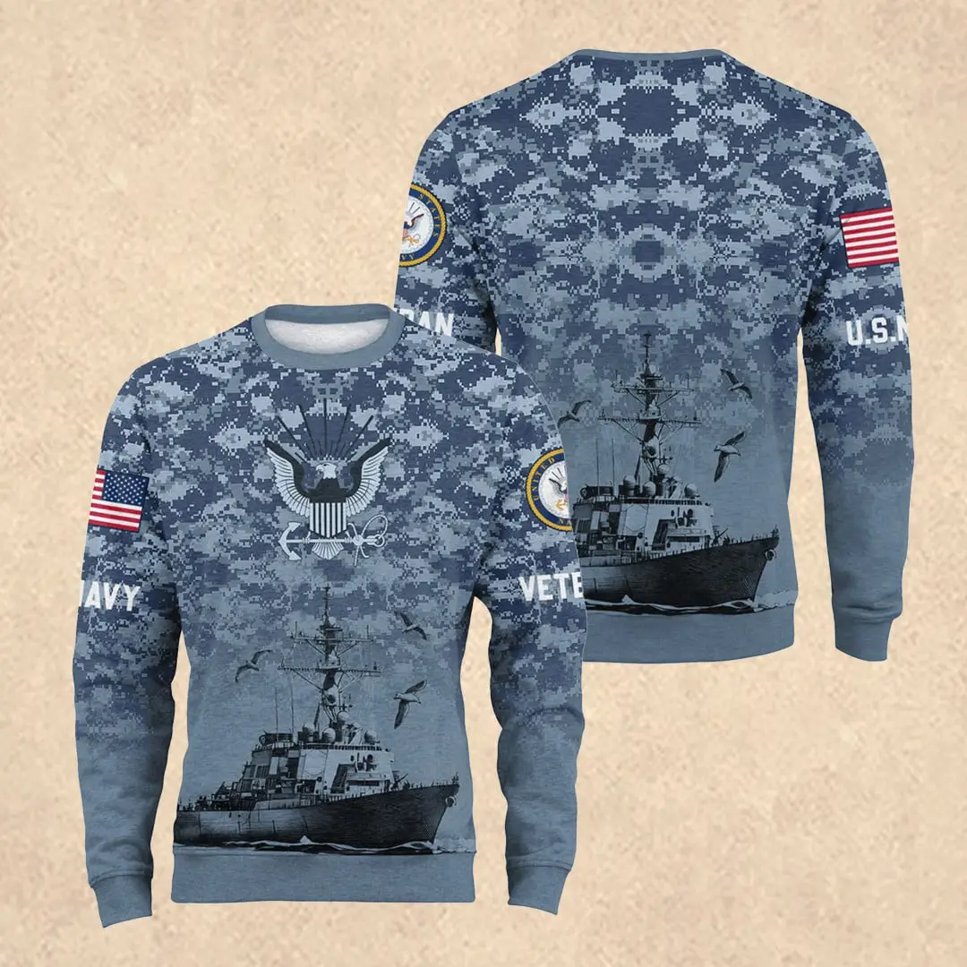 US NAVY 250th Years Of Service Fleece Sweatshirt 4th of July Apparel Gift for Him