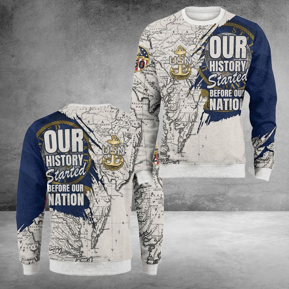 US Navy 250Th Years Of Service Fleece Sweatshirt History Started Gifts For Sister US Navy 250Th Years Of Service Fleece Sweatshirt History Started Gifts For Sister - Image 1