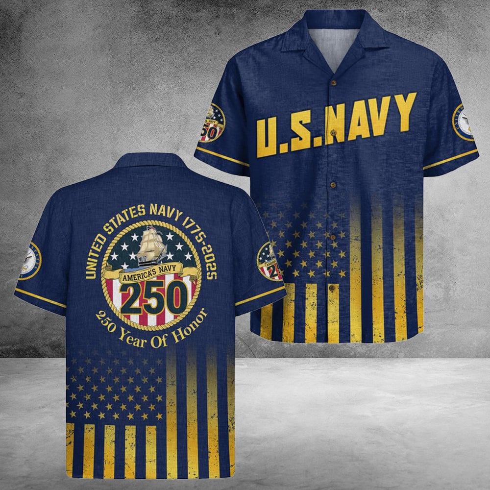 US Navy 250Th Years Of Service Hawaiian Shirt 250 Years Of Honor Gifts For Her
