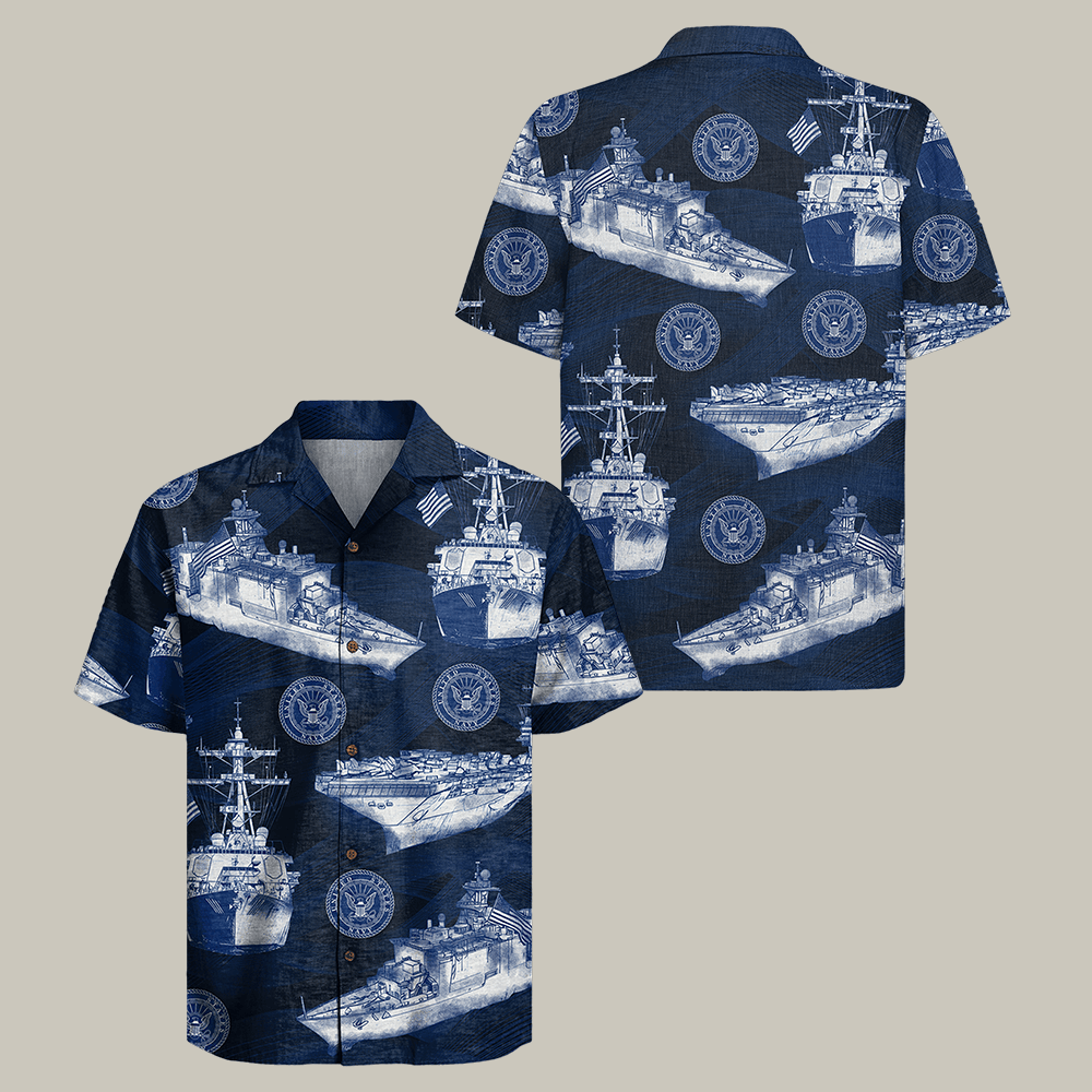 US Navy 250th Years Of Service Hawaiian Shirt 250Th Anniversary Clothes Navy Veteran Gift For Men