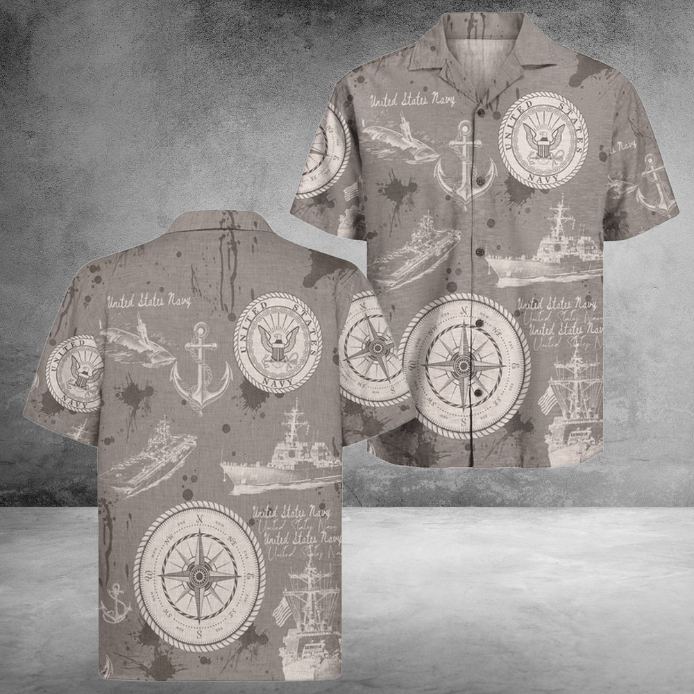 US Navy 250Th Years Of Service Hawaiian Shirt America Land Of The Free Gifts Ideas For Men