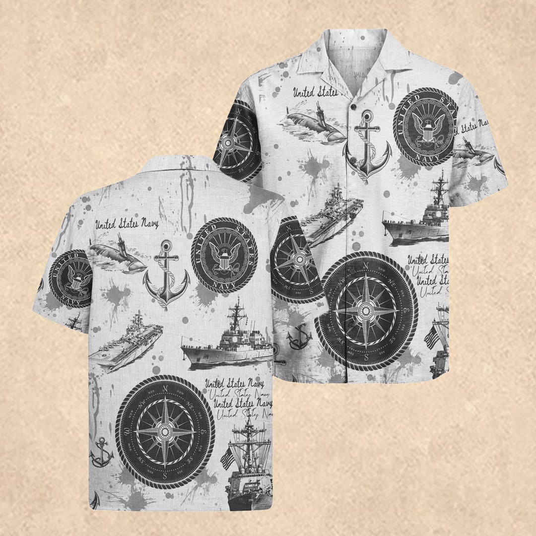 US Navy 250th Years Of Service Hawaiian Shirt Best Father's Day Gift for Father In Law