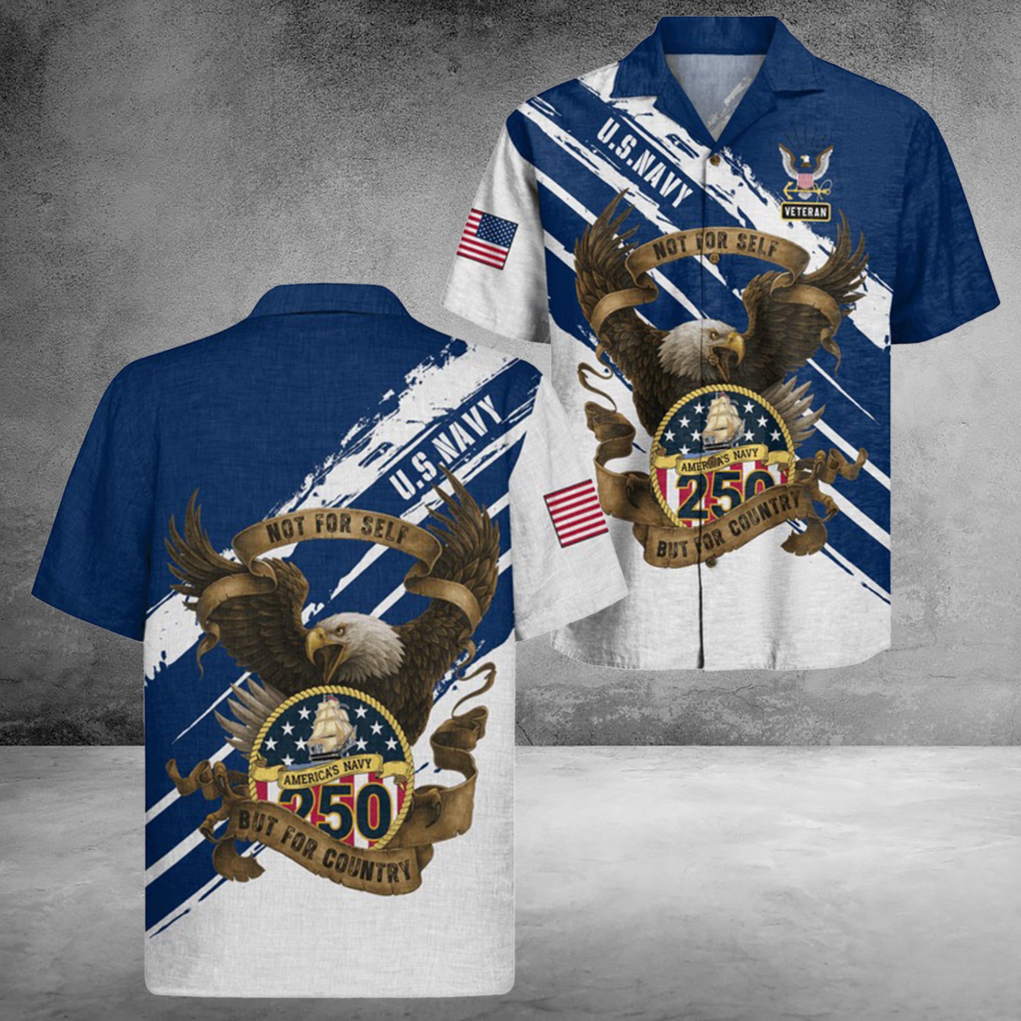US Navy 250Th Years Of Service Hawaiian Shirt Forced By The Sea Unique Gifts For Men