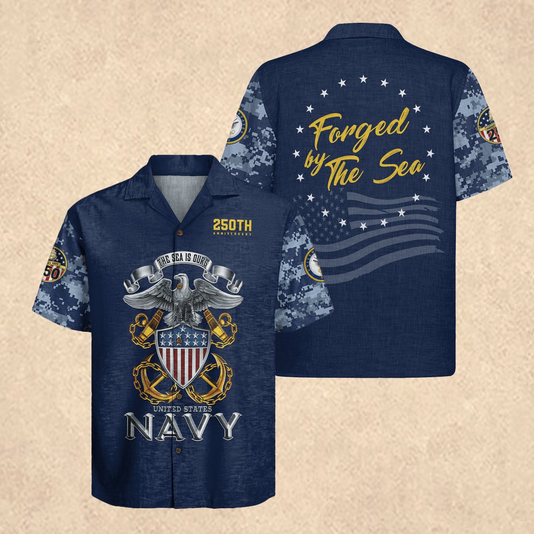 US Navy 250th Years Of Service Hawaiian Shirt Memorial Day Gift for US Navy Veterans