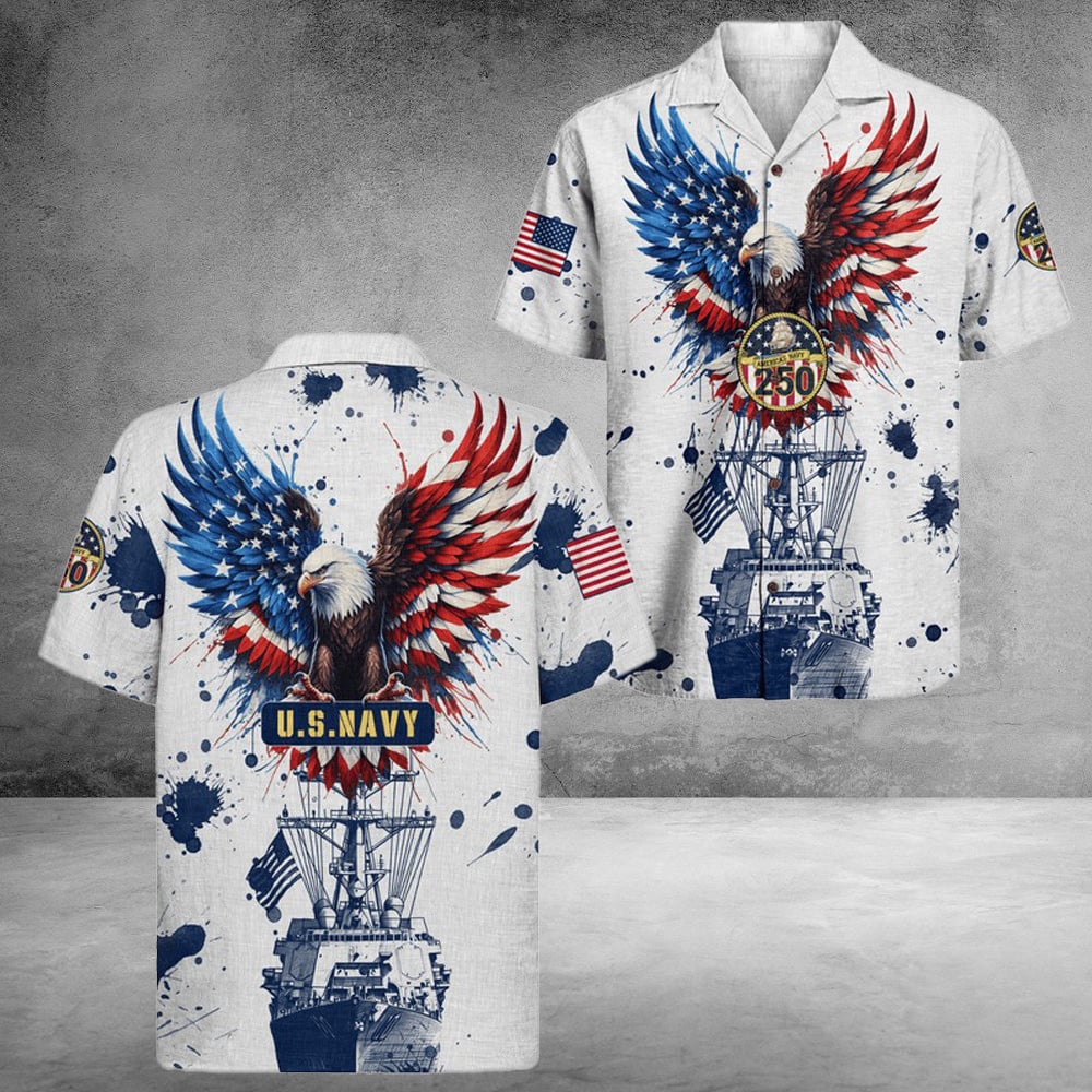 US Navy 250Th Years Of Service Hawaiian Shirt Service Honor Sacrifice Gifts For Him US Navy 250Th Years Of Service Hawaiian Shirt Service Honor Sacrifice Gifts For Him - Image 1