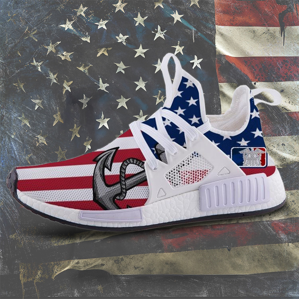 US Navy Anchor Of Freedom Flag Shoes Proud Navy Patriotic Sneakers Gifts For Military